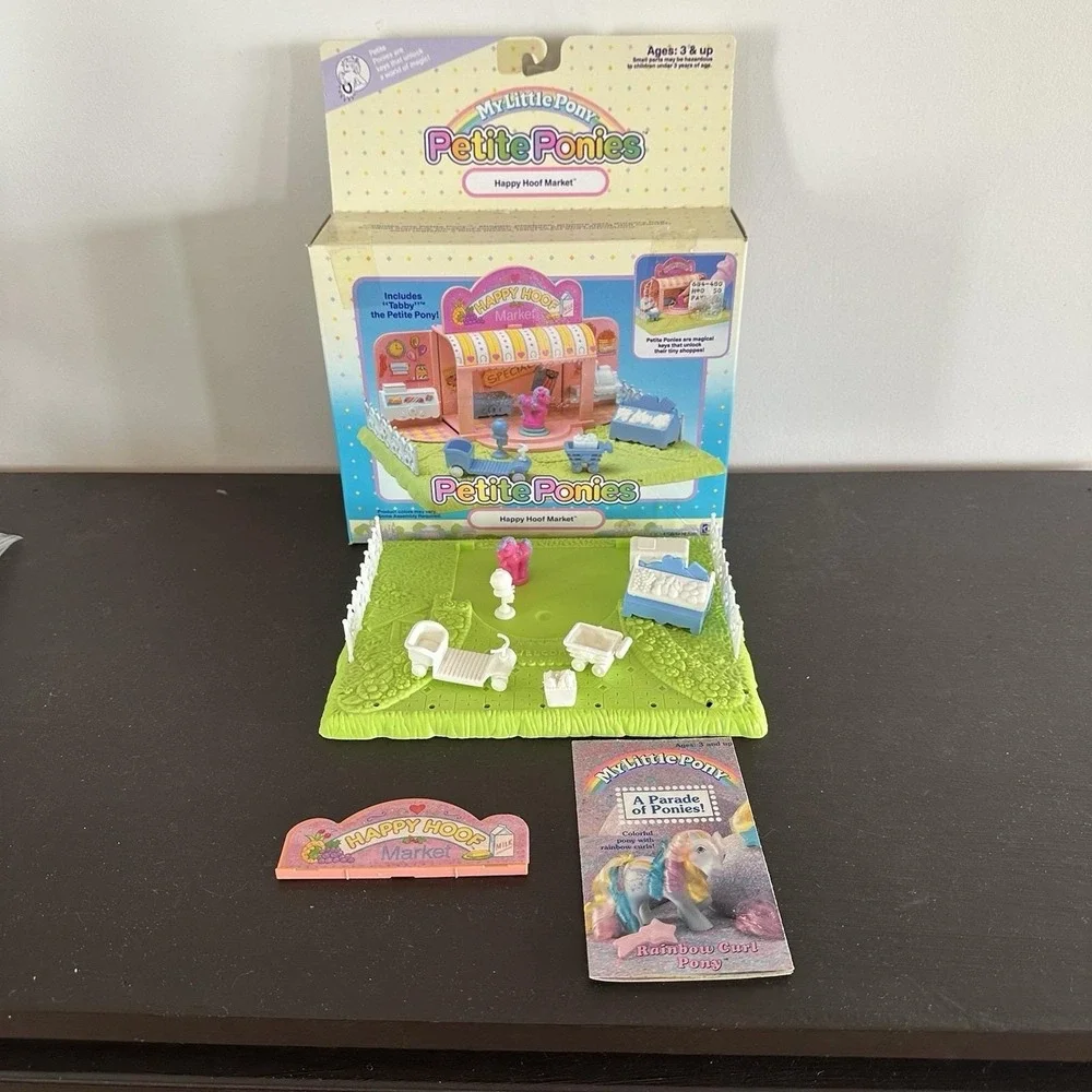 My Little Pony PETITE PONIES Happy Hoof Market W/ Box Hasbro 1989 Missing Pieces